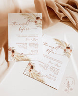 Boho Rehearsal Dinner Invite | Pampas Grass Rehearsal Dinner