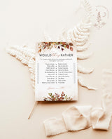 Would They Rather Bridal Shower Game | Fall Bridal Shower Game