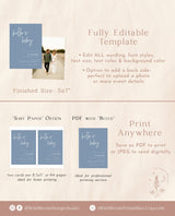 Minimalist Baby Shower Invitation | Boy Baby Shower | Boho Boy Baby Shower Invite | Blue Modern Baby Shower Invite | Editable Template | BM1