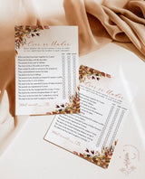 Over or Under Baby Shower Game Template | Fall Baby Shower Game