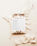 What Did the Groom Say Bridal Shower Game | Autumn Couples Shower Game Template