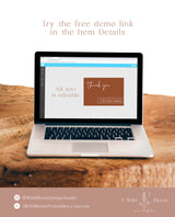 Terracotta Thank You Cards Template | Editable Thank You Card