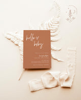 Burnt Orange Fall Baby Shower Invite | Minimalist Baby Shower Invite