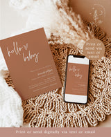 Burnt Orange Fall Baby Shower Invite | Minimalist Baby Shower Invite