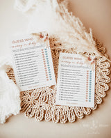 Baby Shower Guess Who Game | Boho Baby Shower