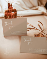 Modern Tan Thank You Card Template | Editable Thank You Card