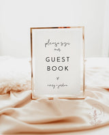 Please Sign Our Guestbook Sign | Minimalist Wedding Guestbook