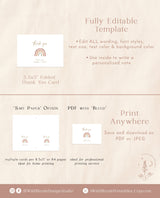 Rainbow Thank You Cards Template | Editable Thank You Card