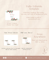 Winter Thank You Card Template | Holiday Thank You Cards