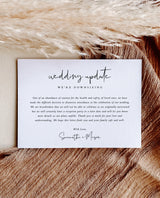 Minimalist Wedding Downsize Announcement Card | Covid Wedding Update