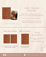 Burnt Orange Wedding Invitation Template | Minimalist Desert Wedding Invite