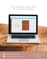 Burnt Orange Wedding Invitation Template | Minimalist Desert Wedding Invite