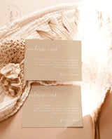 Minimalist Enclosure Card | Modern Wedding Invite Insert