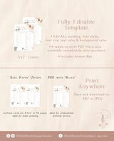 Baby Animal Game | Boho Baby Shower Game Template