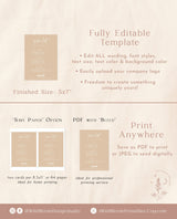 Boho Small Business Price List Template | Beauty Price List