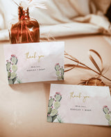 Cactus Thank You Cards Template | Editable Thank You Card