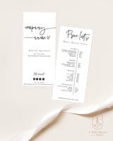 Boho Small Business Price List Template | Beauty Price List