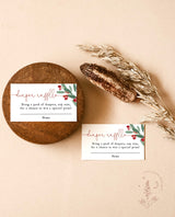 Winter Diaper Raffle Card Template | Christmas Mistletoe