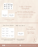 Minimalist Wedding Place Card Template | Modern Place Cards