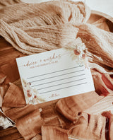 Advice and Wishes Card | Pampas Grass Baby Shower