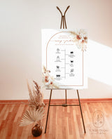 Boho Wedding Timeline Template | Welcome Timeline Poster