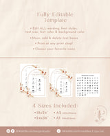 Boho Wedding Timeline Template | Welcome Timeline Poster