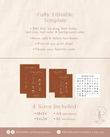 Burnt Orange Wedding Timeline Template | Welcome Timeline Poster