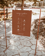 Burnt Orange Wedding Timeline Template | Welcome Timeline Poster