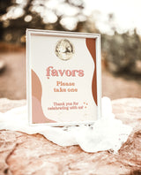 Retro Favors Sign | 70s Favors Wedding Sign Template