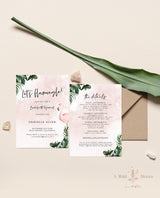 Let's Flamingle Bachelorette Party Invitation | Tropical Bachelorette Itinerary