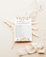 What Did the Groom Say Bridal Shower Game | Autumn Couples Shower Game Template