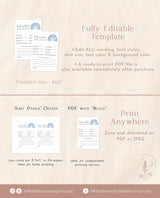 Rainbow Baby Shower Advice and Predictions Card | Blue Rainbow