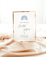 Rainbow Baby Shower Custom Sign | Blue Rainbow