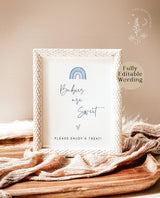 Rainbow Baby Shower Custom Sign | Blue Rainbow