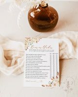 Over or Under Baby Shower Game Template | Fall Baby Shower Game