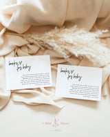 Minimalist Books for Baby Card | Book Request Insert Template