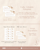 Pampas Grass Recipe Request Card | Bridal Shower Recipe Card | Boho Fall Bridal Shower | Desert Bridal Shower | Editable Template | A4