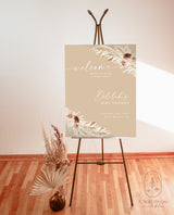 Boho Baby Shower Welcome Sign | Pampas Grass Baby Shower Welcome Poster