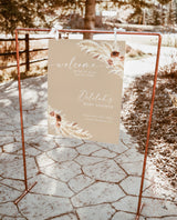 Boho Baby Shower Welcome Sign | Pampas Grass Baby Shower Welcome Poster