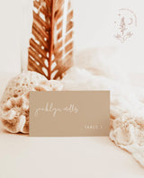 Modern Beige Place Card Template | Minimalist Place Cards
