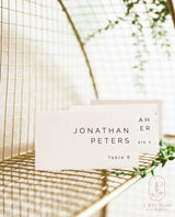 Wedding Place Card Template | Minimalist Pace Cards