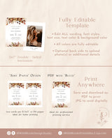 Rustic Fall Wedding Invitation Template | Autumn Wedding Invite
