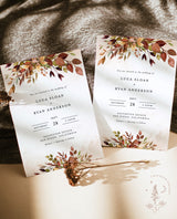 Rustic Fall Wedding Invitation Template | Autumn Wedding Invite