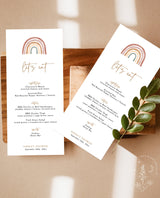 Boho Baby Shower Menu | Rainbow Baby Shower Food Menu