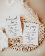 Minimalist Rehearsal Dinner Invitation Template | Minimal Wedding Rehearsal Invite