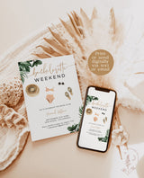 Tropical Bachelorette Party Invitation | Tropical Bachelorette Itinerary