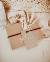 Beige Wedding Favor Tag Template | Boho Wedding Favor Tag