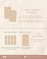 Beige Wedding Favor Tag Template | Boho Wedding Favor Tag