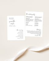 Minimalist Wedding Program Template | Printable Order of Service