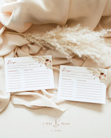 Bohemian Bridal Shower Invite | Autumn Bridal Shower Bundle | Recipe Card | Pampas Grass Bridal Shower | Boho Bridal Shower Invite | A4